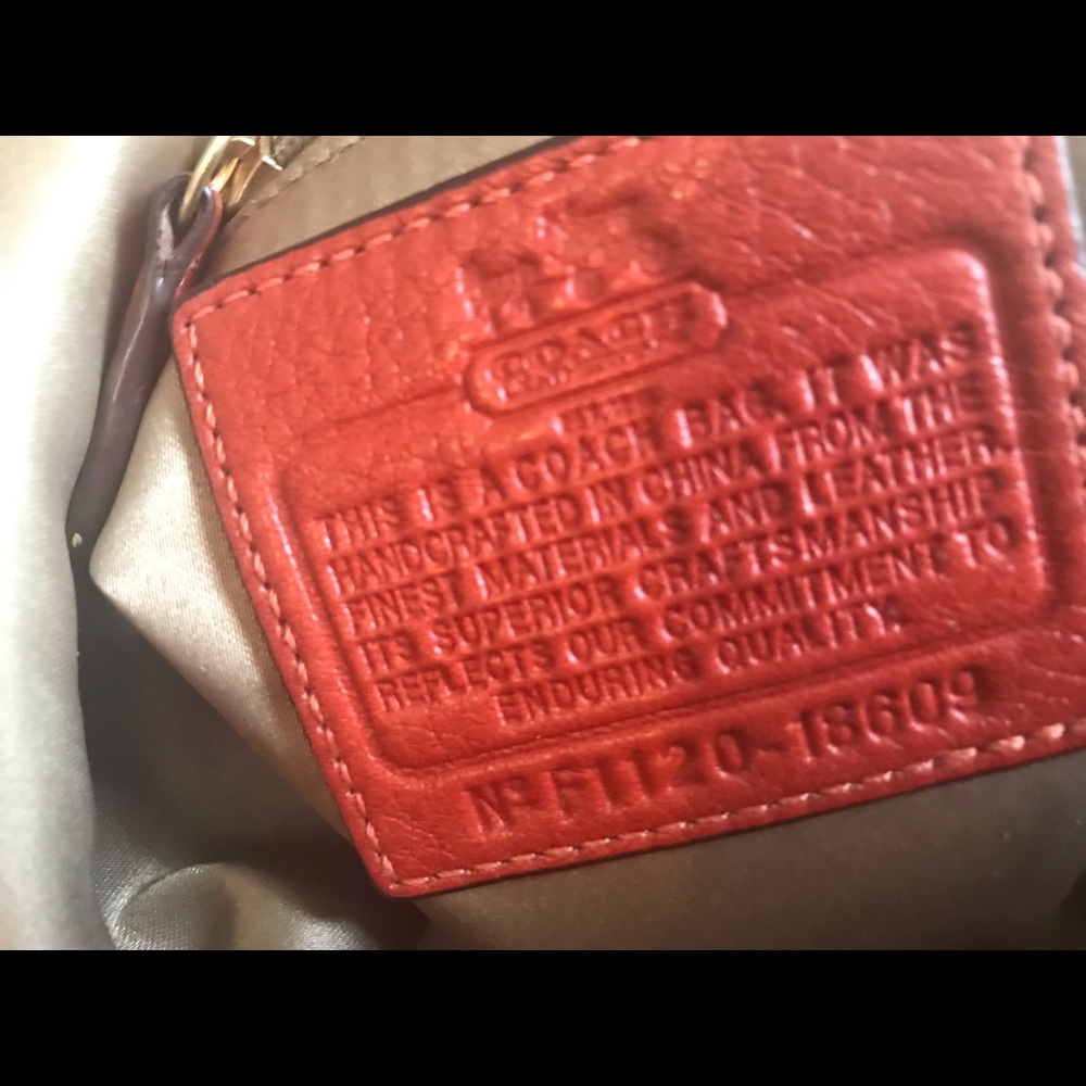 COACH Leather Satchel bag. Orange EUC - Picture 5 of 8